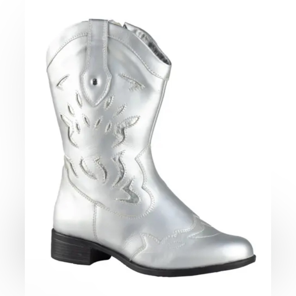Sandro Moscolini For Her Silver Western Short Boot Size 37 New - Picture 1 of 10
